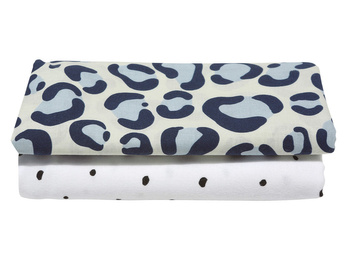 MOTHERHOOD - OTULACZE FLANELOWE PREMIUM 80X120 CM OCELOT NIEBIESKI 2 SZTUKI